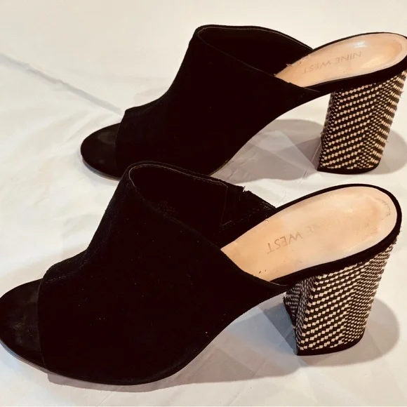 Nine West NW7 Blocky Suede Mules - Picture 2 of 10